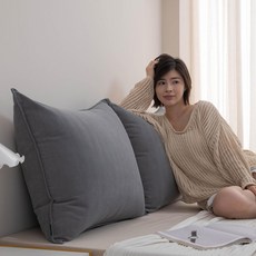 큰베개 등받이 거실 쇼파 헤드레스트 일인용 푹신한 사무실 고급스러운 삼각 다다미 패브릭