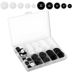 펴나나다 다용도 흑백 10종 단추 세트, 1세트