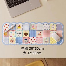 超大格子桌墊 辦公桌墊 鍵盤滑鼠墊, 支援來圖 藍色小狗蛋糕, 1個