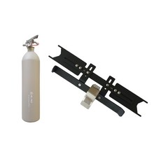 KAI FE-02S輕量化鋁合金泡沫滅火器-磨砂奶茶灰/車架組合（藥劑可重複填充）, 1個