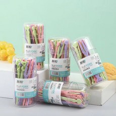 一次性水果叉 兩齒家用吃水果蛋糕甜點心叉子, 1個, 【環保衛生-加厚加硬-不易折斷】,家庭常備：1罐【30支】水果叉
