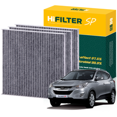 하이필터 현대 기아 자동차 활성탄 에어컨필터, 3개, 투싼 IX (2세대 LM) HI-D004