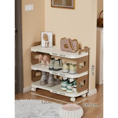 貓嶼 鞋架 玄關可移動多層鞋架 簡易鞋子收納架 宿舍家用大容量可拆卸鞋櫃, 咖色三層鞋架---限時特惠, 1個