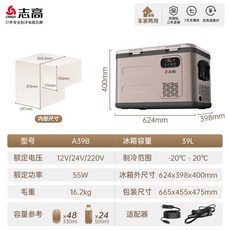 차량용냉장고대용량 아이스트립 캐리어식 휴대용 냉온장고 냉동고 이동식 차박 차냉장고 캠핑, A39 가정용 싱글 스트리머골드