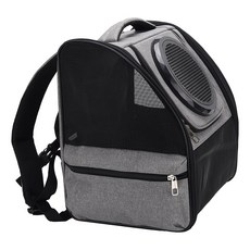 雙肩太空款寵物包 透氣透明可摺疊 貓狗外出便攜適用包, 1個, 灰色