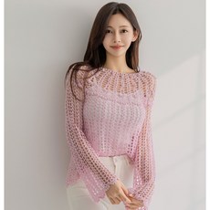 코바늘 체인트 탑다운 풀오버 패키지 XL~2XL, 레몬, 1개