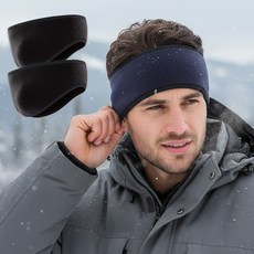 기어웍스 올인원 러닝 귀마개 해어밴드 플리스 러닝 이어밴드 일체형, 2개, 블랙