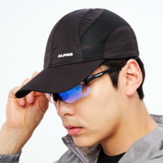 알파런 러닝 모자 메쉬 볼캡, 블랙, 1개