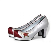 예가한복 장미 꽃신 은색 7cm