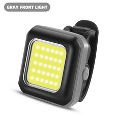 서쪽 자전거 전면 LED 높은 사이클링 라이트 가시성 하이킹 미등 충전식 프론트 조명 미니 250MAH 포크 후면, Gray x White