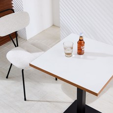 [리비니아] 타르트 스틸 철재 사각 커피테이블 티테이블 거실 야외 카페 테이블 2colors, 2인용, 화이트