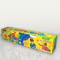 블루라운지 칼라점토 55G 5색 찰흙, 노랑,빨강,파랑,흰색,초록, 5개