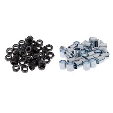 shangren 40Pcs 스케이트 보드 트럭 휠 교체 액슬 너트 + 40Pcs, 블랙, 철