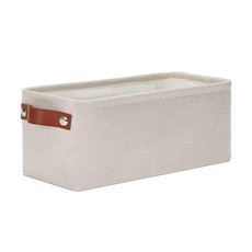 DULLEMELO 정리 선반 옷장 세탁실 아기방 장식용 선물 바구니를 위한 작은 접이식 패브릭 바구니 화이트 및 카키 155980, 베이지