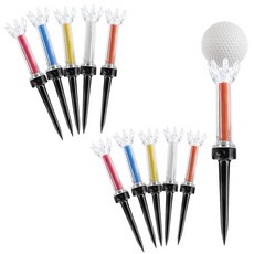 마그네틱 플라스틱 골프 티 10피스 프로페셔널 롱 티 8.9cm(3 1/2인치) 프리미엄 8프롱 디자인 향상된 내구성 및 안정성 완벽한 궤적을 위한 정밀 높이 마커 남, 10팩