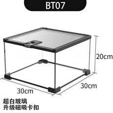 달팽이 장수풍뎅이 온습도계 세트 20X12X12CM 곤충 사육통 채집통 계곡 곤충보관함, BT07 울트라화이트 글라스, 1개