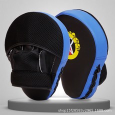 桃園出貨 拳擊手靶拳靶兒童腳靶跆拳道踢靶散打泰拳靶子成人反應訓練靶一對, 虎爪透氣藍邊黑麪手靶, 1個