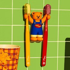 위글위글 칫솔걸이 거치대 칫솔 홀더 - Wiggle Bear