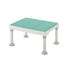 【海夫健康生活館】日本 高度可調 不銹鋼 洗澡椅-軟墊H型 沐浴椅, 綠色, 1個