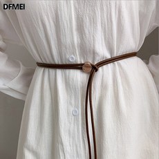 DFMEI 柔軟打結細腰帶女配裙子的腰帶裝飾簡約百搭腰繩配皮帶