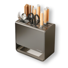 알템프 미끄럼방지 물빠짐 고정형 벽걸이형 탄소강소재 칼꽂이, 1개, 더스트 그레이