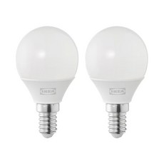 이케아 FORSA 포르소 전구 LED전구 E14 200루멘 2개입 따뜻한 주황색2700K 스탠드조명 무드등, 솔헤타 LED 전구 E14 250 루멘