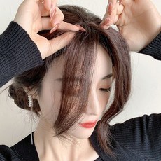 HiYuni 旁分瀏海髮片 36cm, 1個, 自然黑