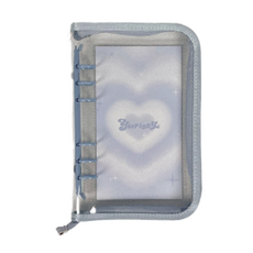 유리시 6공 A6 지퍼 포카바인더(양면 3칸 속지 30장 포함), 파스텔 블루