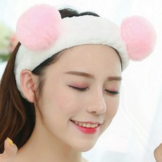 곰돌이 극세사 머리띠 세안용 헤어밴드 폭신한 얼굴세수 화장, 1개, 상세페이지 참조