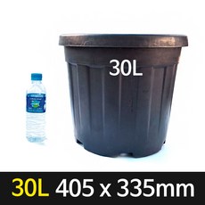 경량 플라스틱 원형화분 30L 검정 405 x 335mm 동파방지 노지 화분, 1개