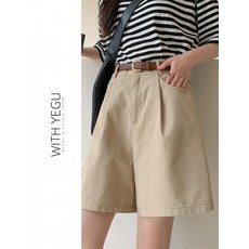 A라인 5부 바지 와이드 캐주얼 반바지 베이직 빈티지 골프 여자 쿨 트레이닝