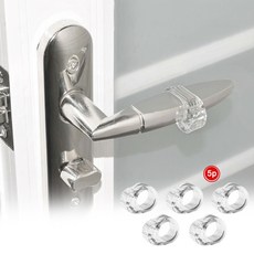 LXU 무타공 무소음 벽찍힘방지 투명 방문 손잡이 도어스토퍼, 5개, 클리어