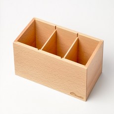 mifo 櫸木遙控器盒 三格收納盒, Natural Wood