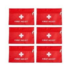HNYG 비어있는 응급 처치 가방 미니 응급 처치 파우치 비우기 미니 응급 처치 키트 벌크 긴급 여행 및 야외용 지퍼 파우치(10.9 x 16cm(4.3 x 6.3인치), 2-레드