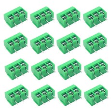 10 50PCS PCB 블록 분류 0MM KF301 터미널 스트레이트 나사 2P 피치 3P 커넥터 키트, 20PCS, 3P Green