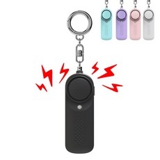 베키노우 휴대용 LED 조명 130dB 호신용 경보기, 1개, 블랙