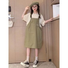 賣場優選童裝 女童洋裝 女童夏裝連衣裙2025新款兒童洋氣夏天背帶裙女大童夏季假兩件裙子