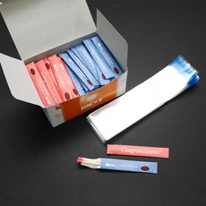 생일 케이크 성냥 2개입 OPP 포장 비닐 세트, 100세트, 분홍-파랑
