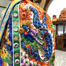 橘色高貴精繡凸棉龍袍-柔軟吸水舒適浴袍, 橘色,尺2長, 1個