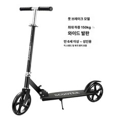 두발 성인 킥보드 두꺼운블랙벨 스쿠터 경량 스턴트 두바퀴, 1개, 200 대형 바퀴 블랙 와이드 벨