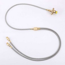 변환 라인 1:2 밸브 어댑터 버너 스토브 분배기 2구, E_비자동잠금식_플러그포함, 1개