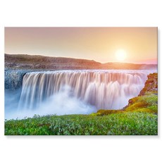 재물운 폭포그림 호수그림 물그림 액자 풍경 시원한 풍수 인테리어 대형캔버스 풍수지리 거실 개업선물 집들이선물, 6. 아이슬란드 데티포스 폭포