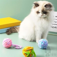 콩하 반려묘 알록달록 털실공 고양이키우기 고양이용품