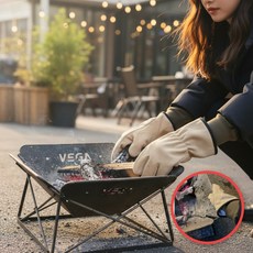 가죽 화로대용 캠핑장갑 고온방지 바베큐 작업 내열 방열장갑, 1개, 상세페이지 참조