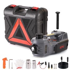 EFFIROSO 휴대용 5톤 12V 전기 자동차 잭 키트 유압 플로어 잭 타이어 팽창기 펌프 포함 차량 비상 수리 키트 4 999.9kg(11000파운드) 잭만 포함, EFFIROSO 휴대용 5톤 12V 전기 자동차 잭 키