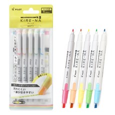 PILOT 키레나 형광펜 5색 세트, 1개, 베이직 (키레나 5색)