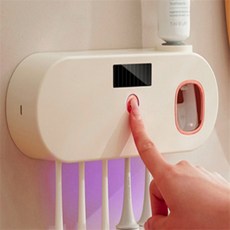 이유짱 태양광충전 무선 칫솔살균기 치약짜개