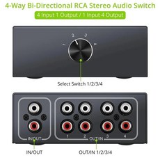 방향 스테레오 오디오 스위치 입력 출력 잭 사운드 채널 스위처용, 1개