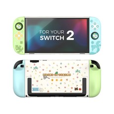 이이네 닌텐도 스위치2 보호 케이스 Switch2 감성 풀커버 세트 도크 호환 조이스틱 캡 포함, 1세트, 아일랜드 드림, L1268
