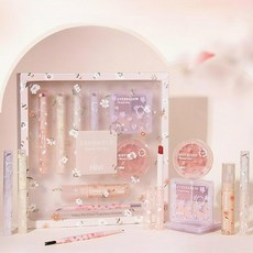 HiVi 풀미용 메이크업 8종 세트 화장품 립스틱 4개 아이브로우 펜슬 1개 컨실러 1개 블러셔 1개 아이섀도 팔레트 1개 오래 지속 메이크업 세트 초보자 화장품 세트, 상세페이지 참조